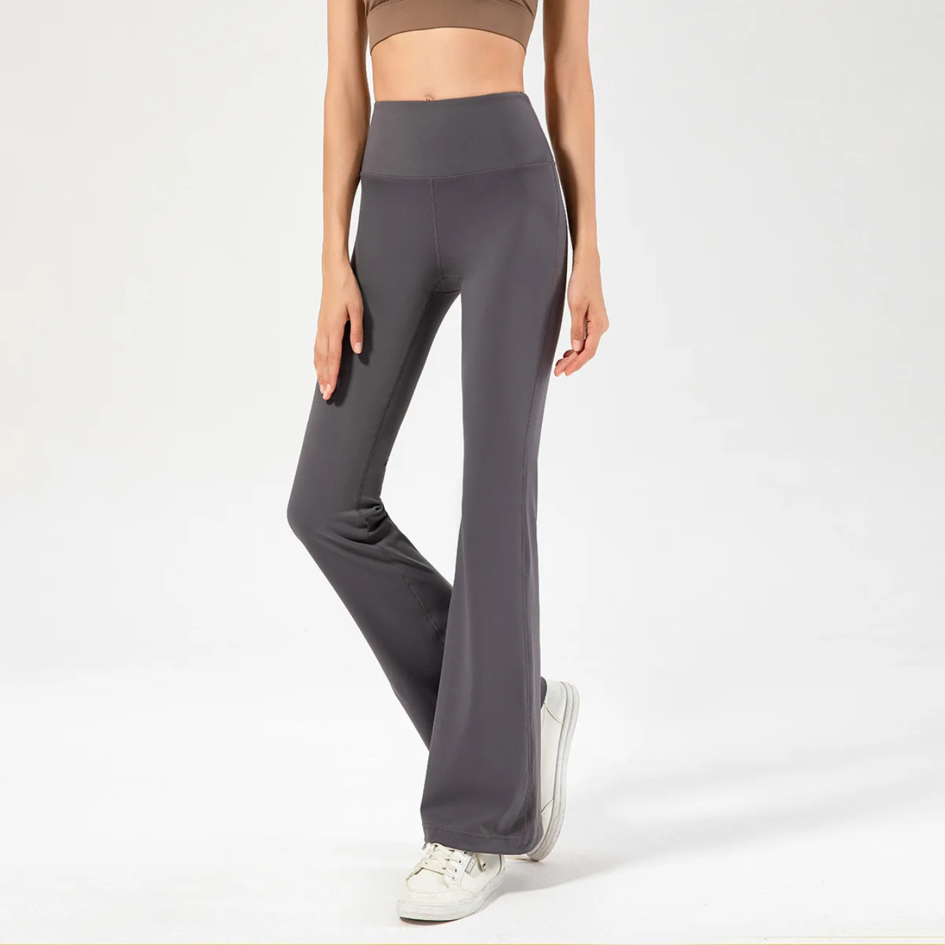 Tashara - Naadloze Flared Broek Dames met Hoge Taille en Stretch