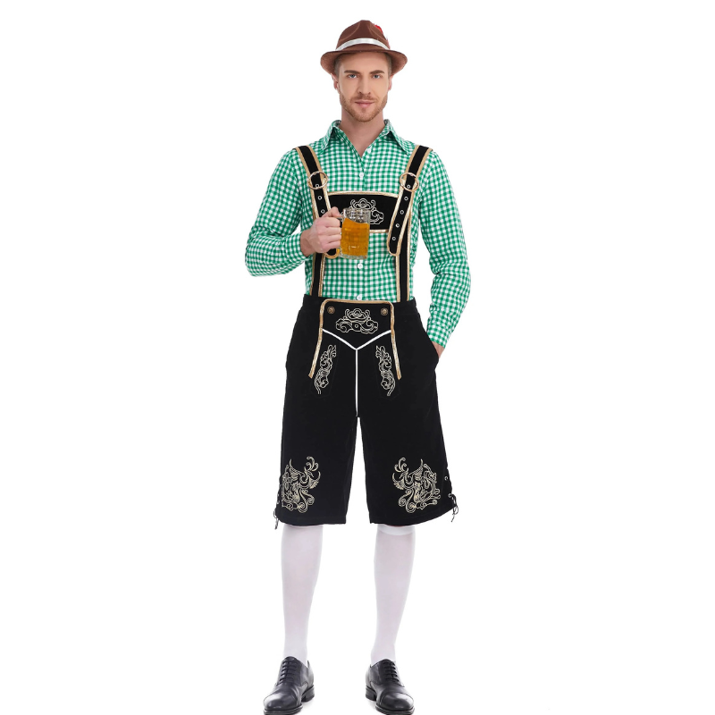 HeuvelH - Traditionele Lederhosen Heren met Korte Broek - Feest Outfit