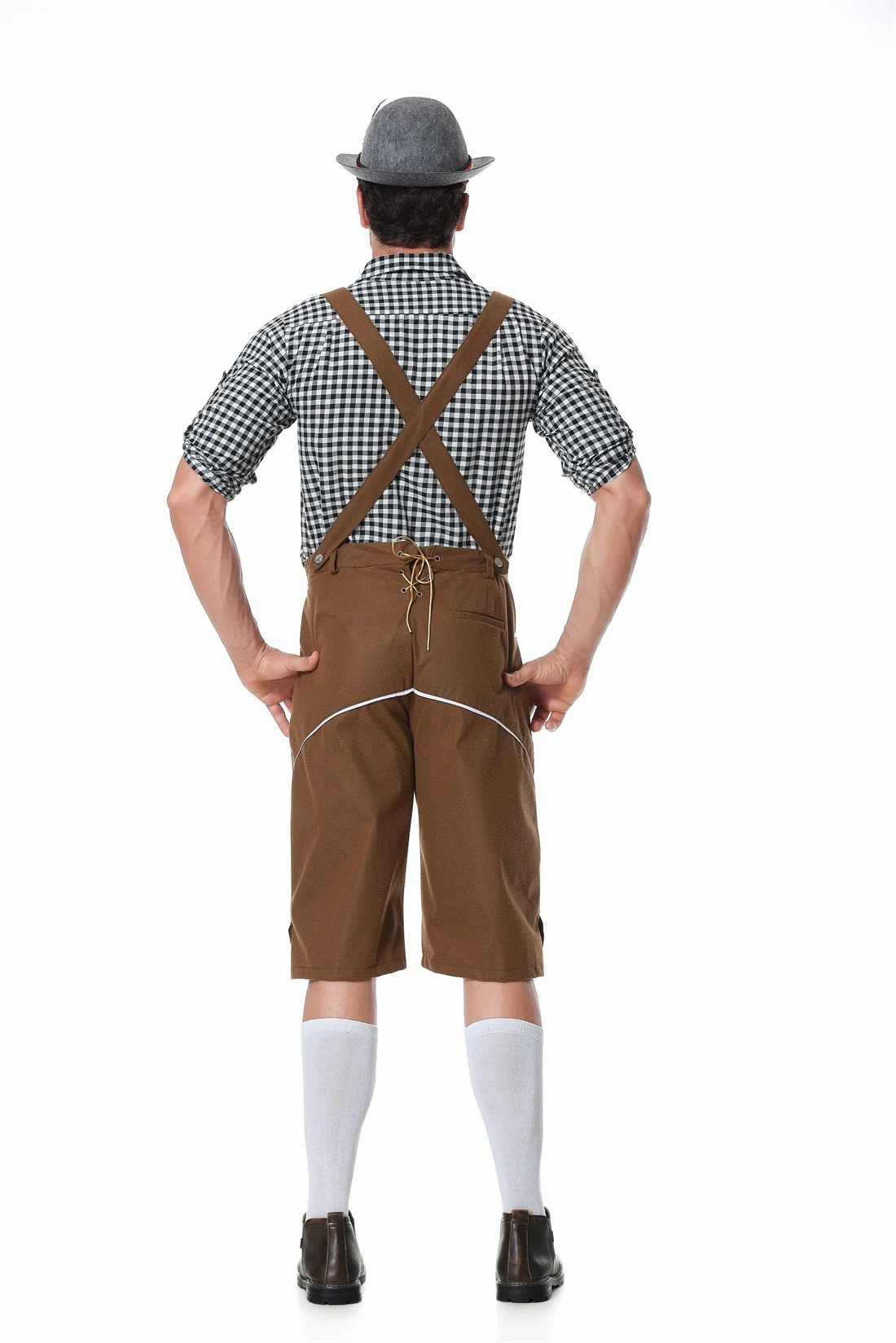 DenLedr - Heren Lederhosen met Bretels - Traditionele Beierse Outfit