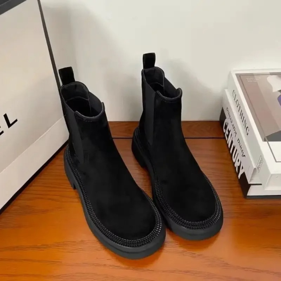 Henriët - Dames Chelsea Boots met Gemakkelijke Instap en Suède Afwerking