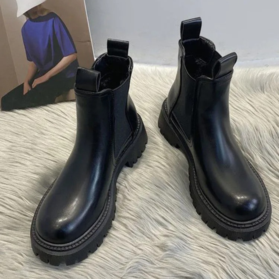 Rosinda - Dames Chelsea Boots van Leer met Robuuste Zool