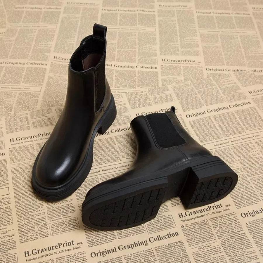 Tessina - Dames Chelsea Boots van Leer met Elastische Zijkanten