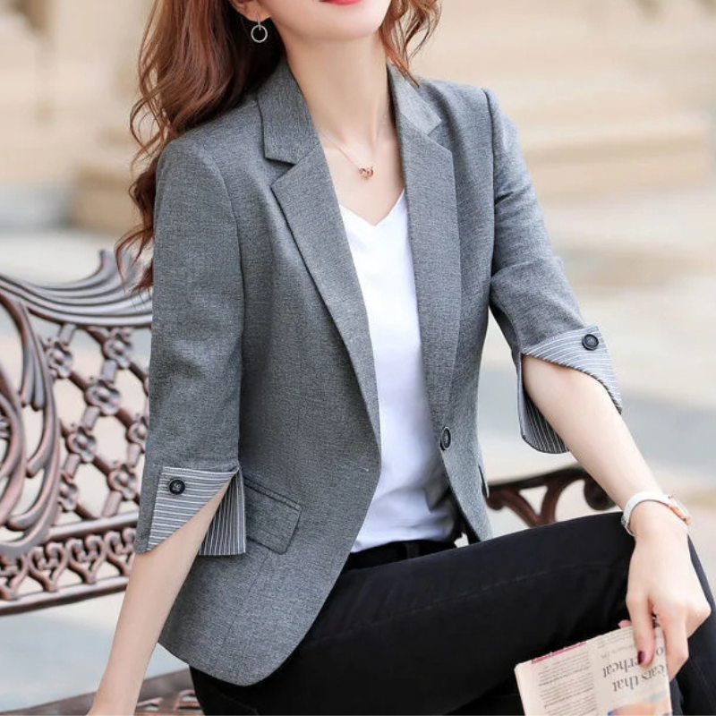 Klassed - Stijlvolle Dames Blazer Met 3/4 Mouwen - Perfect Voor Werk