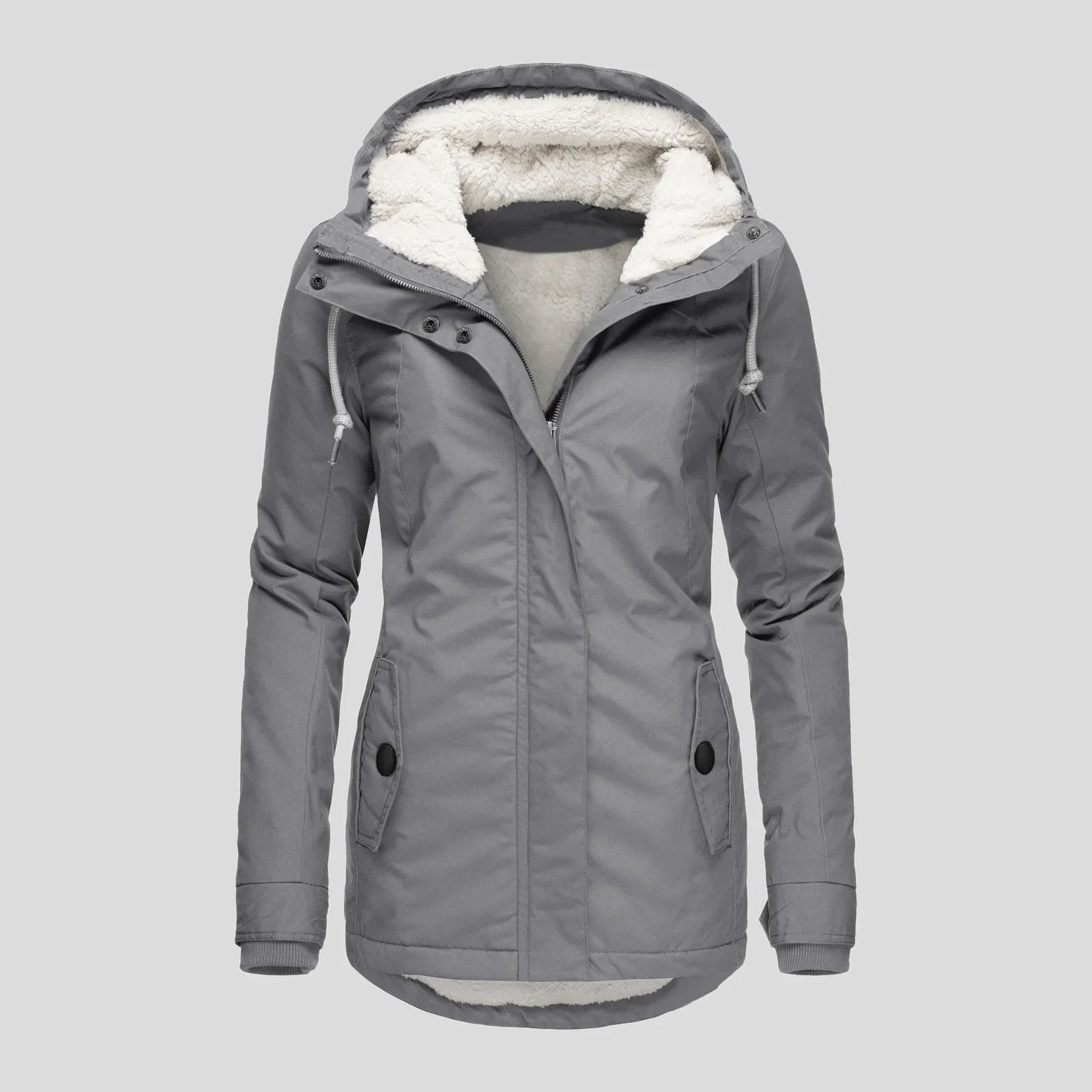 MonAmi Fleece gevoerde parka lange winterjas dames