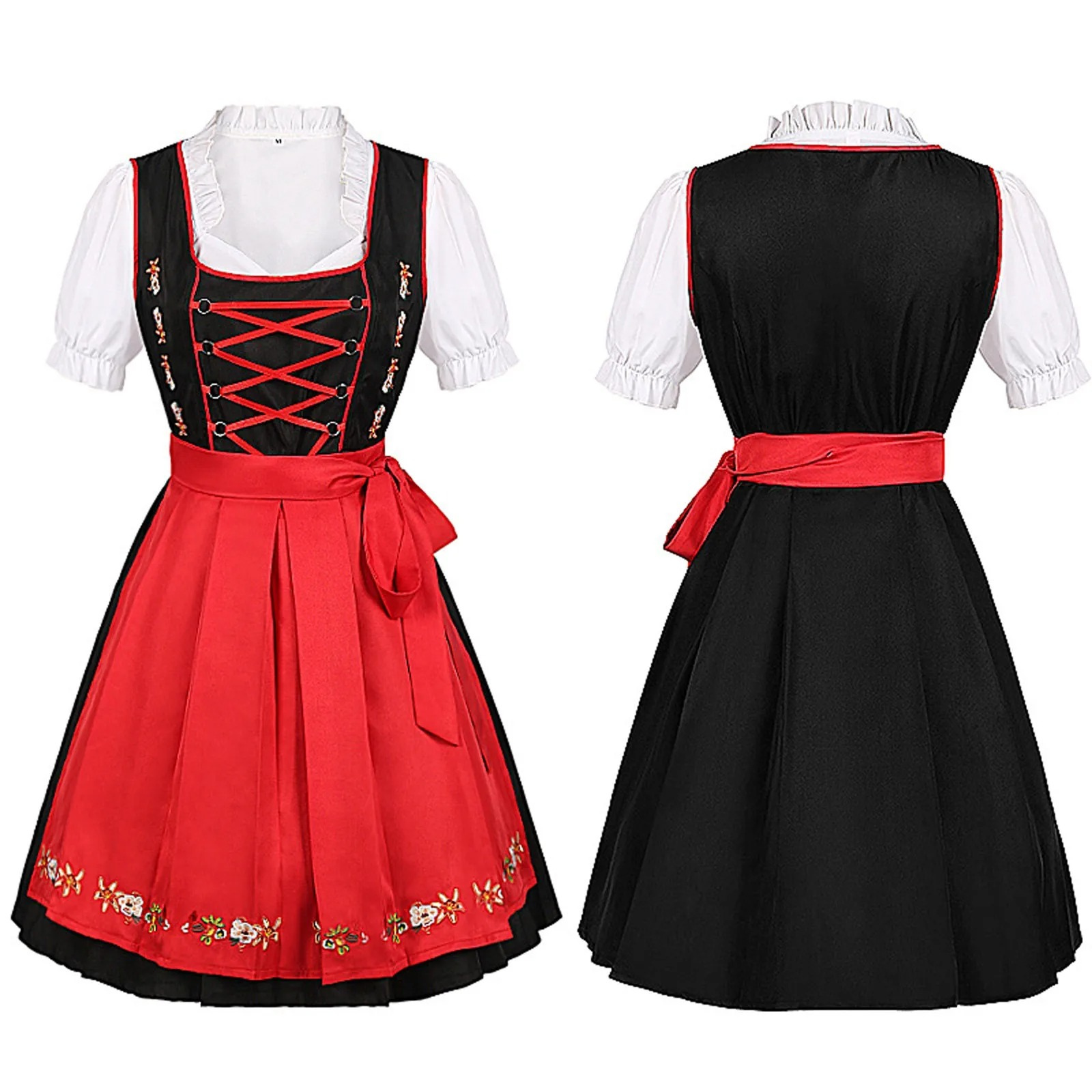 Fildira - Dirndl Dames Jurk met Klassieke Schort en Strik