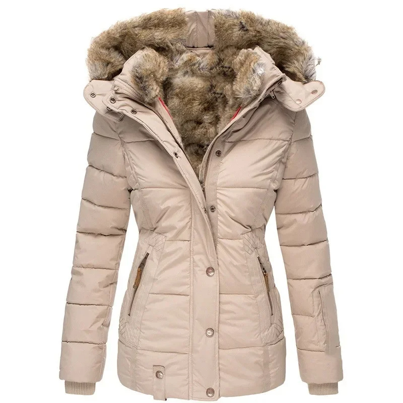 MonAmi zwarte rits fleece lange winterjas dames