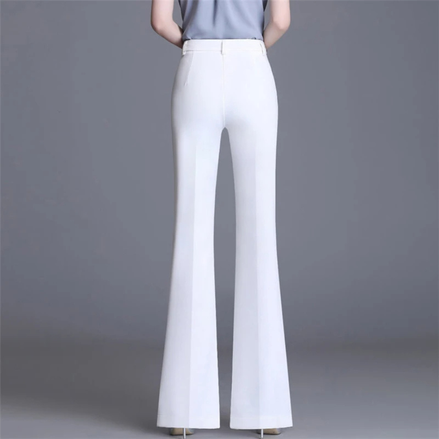 Lariton - Elegante Flared Broek Dames met Hoge Taille en Strakke Pasvorm