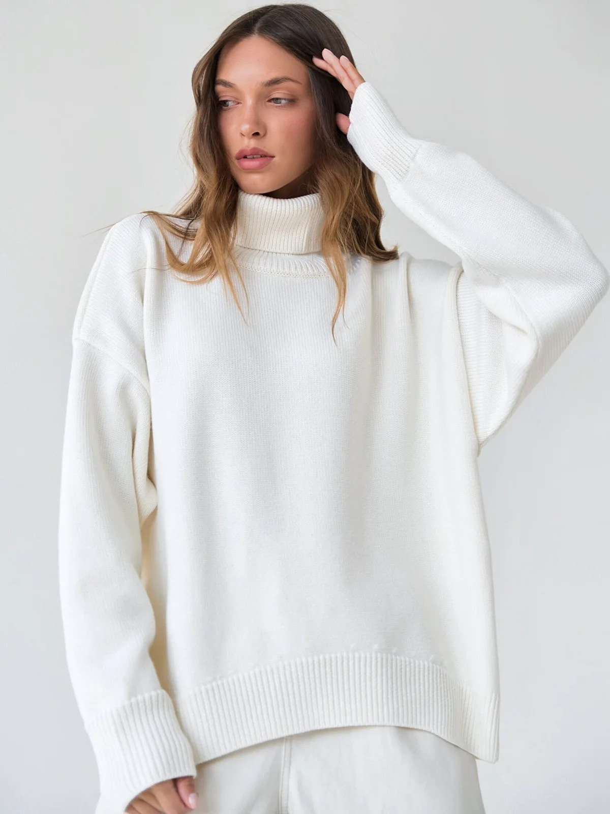 Serenna - Coltrui Dames, Oversized Gebreide Trui, Casual Chic