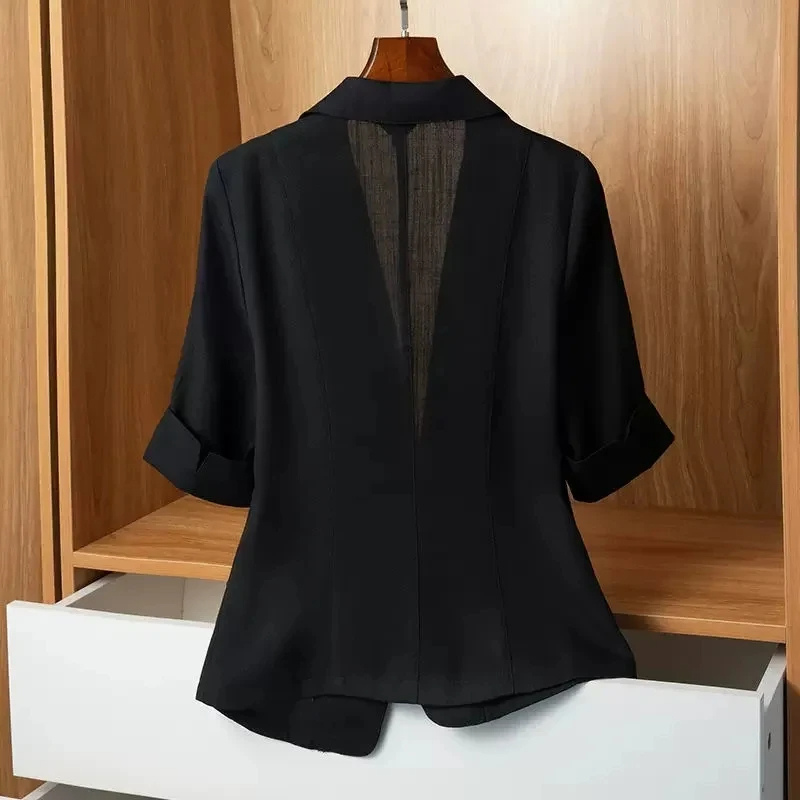 Volgrow - Elegante Dames Blazer Met Korte Mouwen - Perfect Voor Zomer