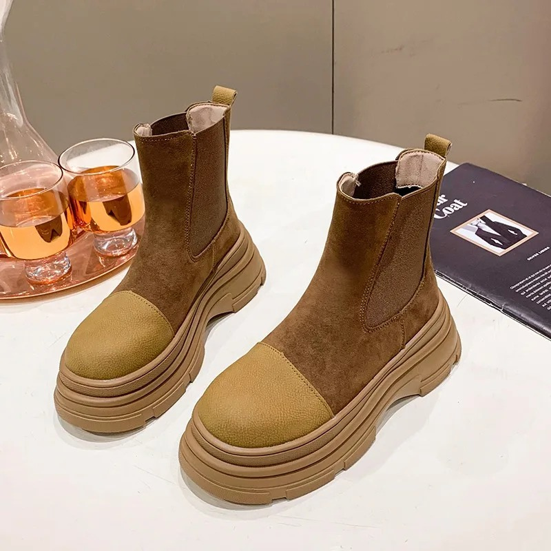 Loranza - Dames Chelsea Boots met Dikke Zool en Elastische Zijkanten