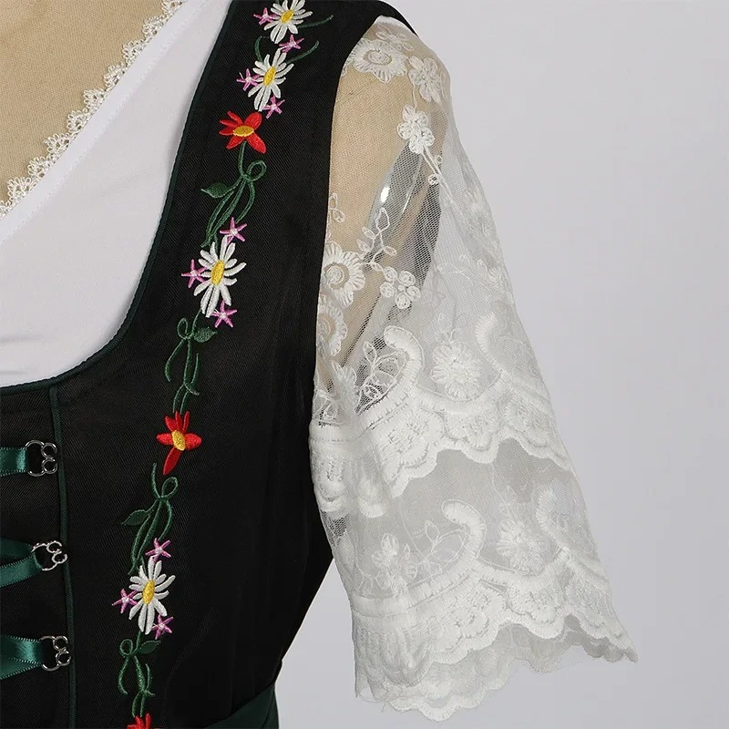 Dirlade - Dirndl Dames Jurk voor Feesten met Striksluiting en Schort