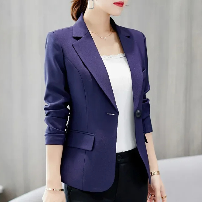 Lederaa - Elegante Dames Blazer Met Enkelknoopsluiting - Perfect Voor Kantoor