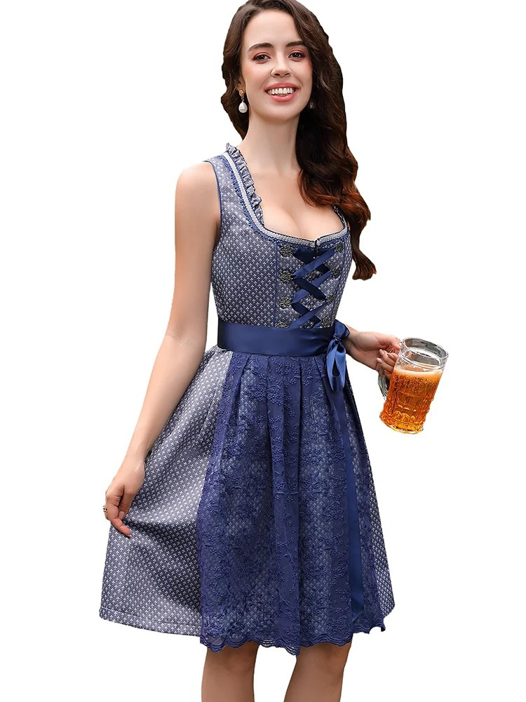 Mirdora - Dirndl Dames Jurk met Luxe Afwerking