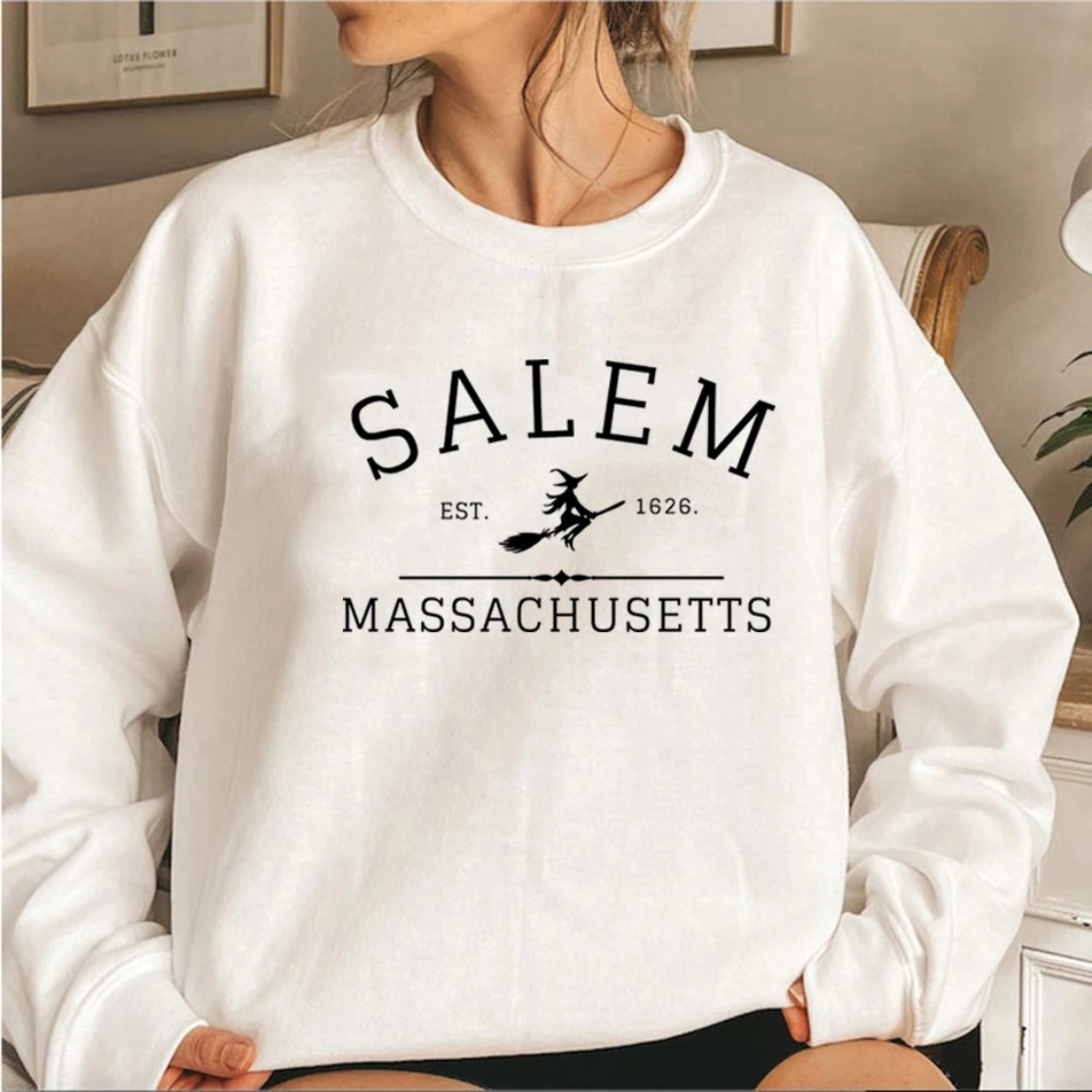 Schatje - Casual Sweatshirt Met Salem Massachusetts Ontwerp – Dames Trui