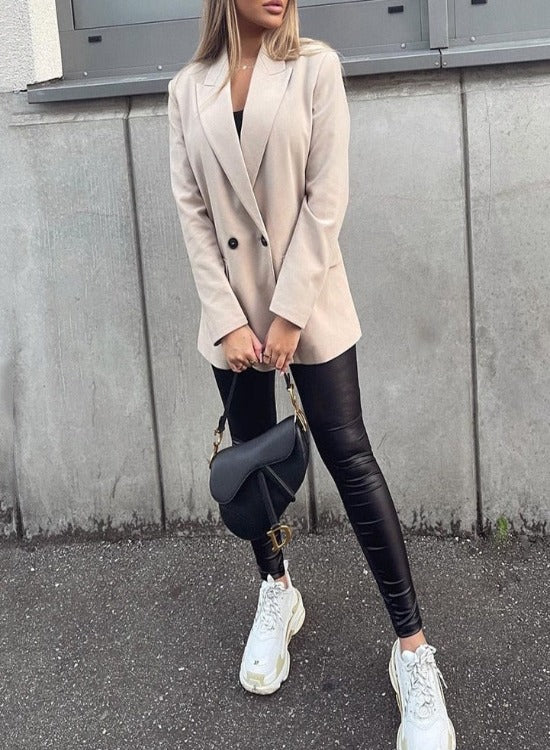 Elvoria - Dames Oversized Blazer, Lange Mouw, Casual Pasvorm, Reverskraag