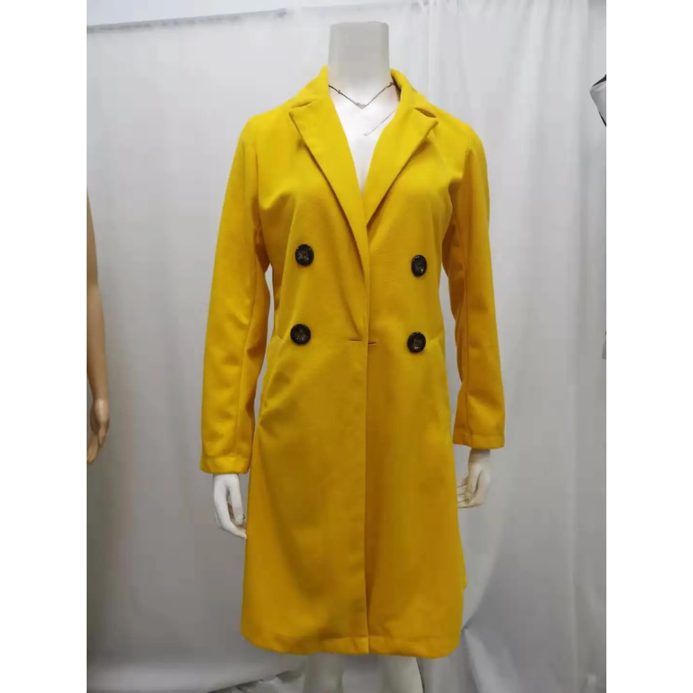 Vionara - Moderne Trenchcoat Dames met Dubbele Rij Knopen en Slanke Pasvorm