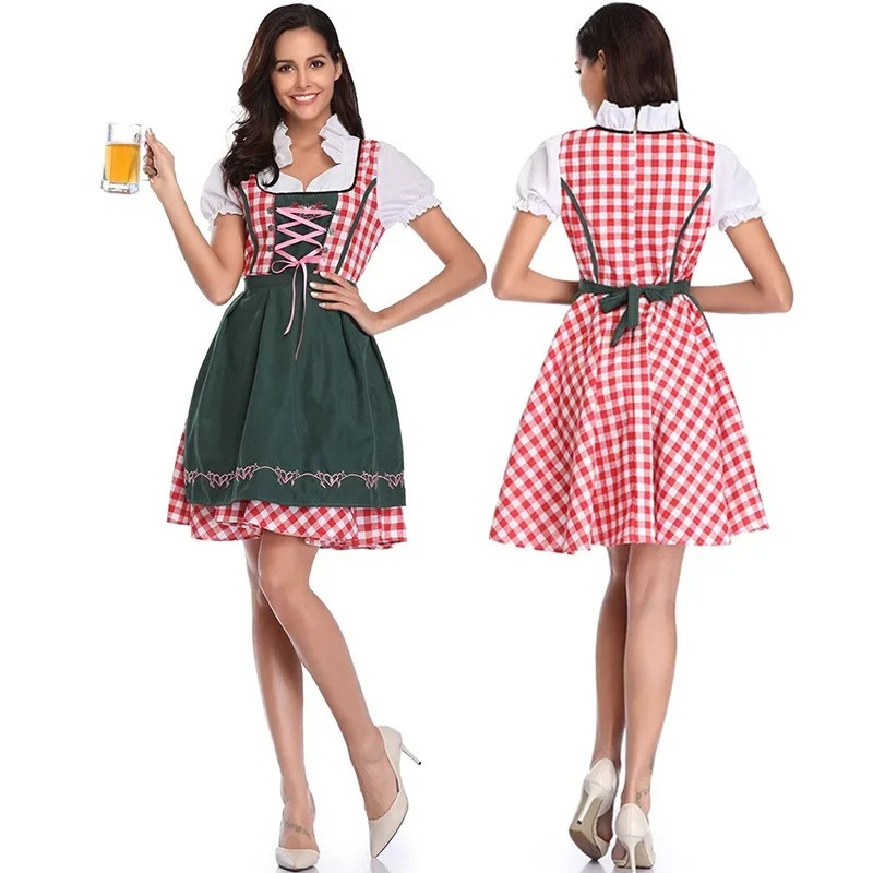 Ulindel - Dirndl Dames Jurk met Schort en Hartborduursels