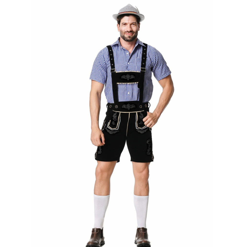 HoutGer - Heren Lederhosen met Shirt en Bretels - Perfect voor Oktoberfest