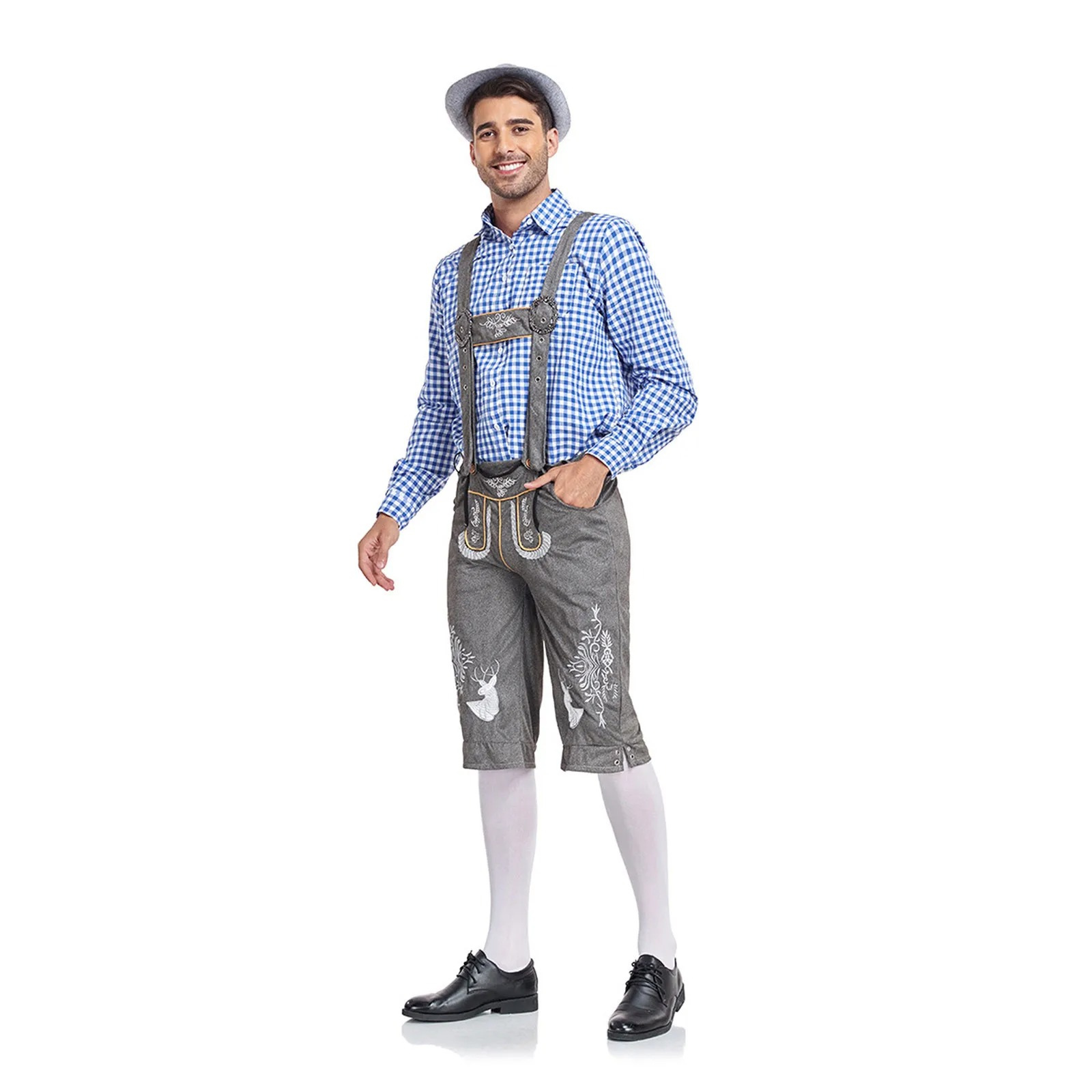 GerLux - Heren Lederhosen Set met Kniebroek en Shirt - Feestkleding