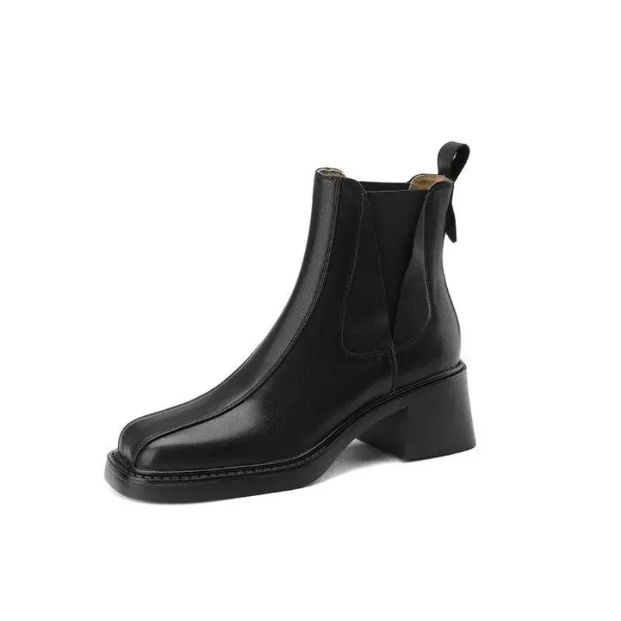 Jasmina - Dames Leren Chelsea Boots met Middelhoge Hak