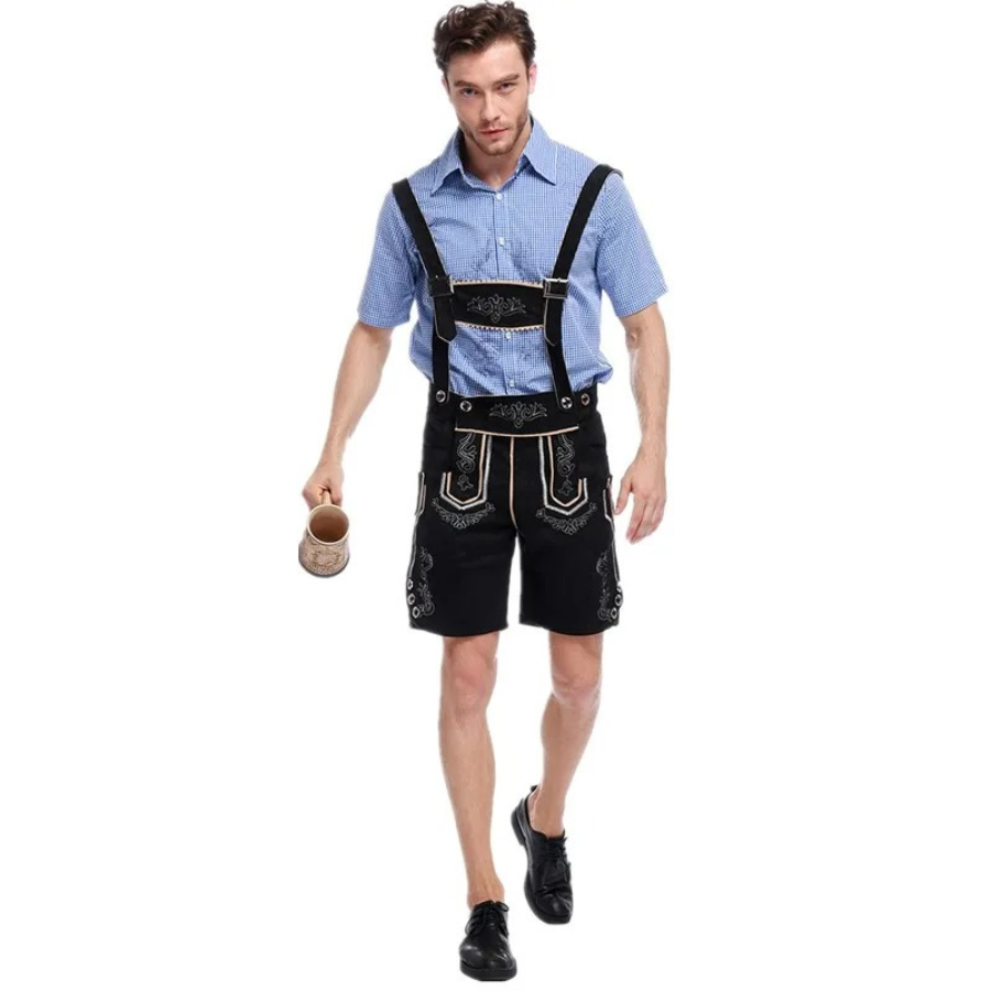 LederAl - Lederhosen Set voor Heren met Overhemd en Bretels - Oktoberfest