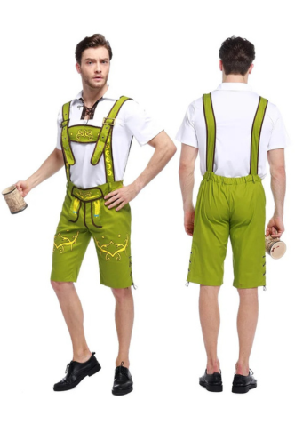 GerLux - Traditionele Korte Lederhosen Heren met Bretels - Perfect voor Feesten