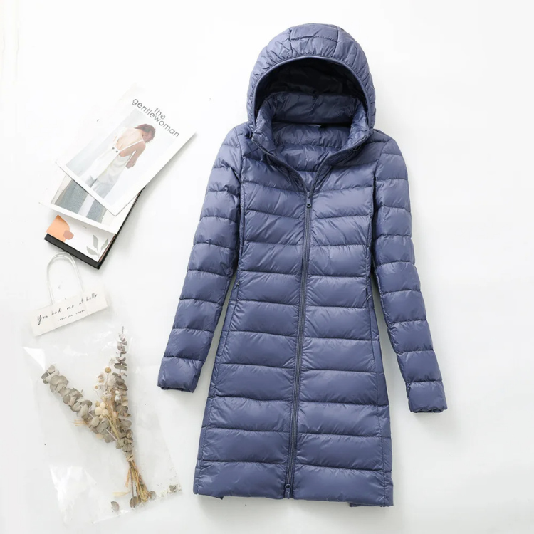 Cosyxie - Lange Dames Donsjas Met Capuchon - Waterafstotende Puffer Jas voor de Winter