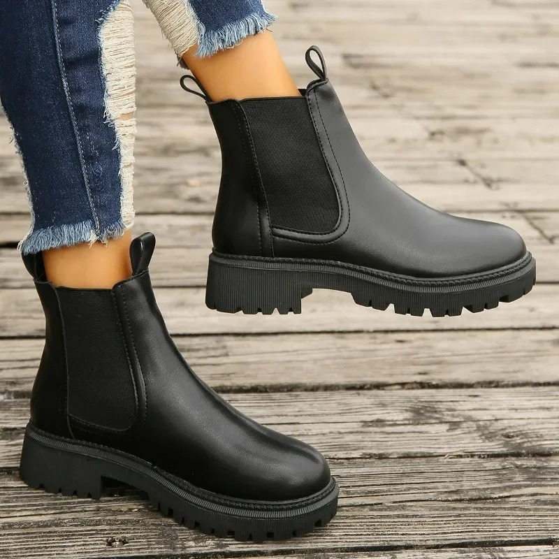 Eveline - Dames Chelsea Boots met Elastische Zijkanten en Robuuste Zool