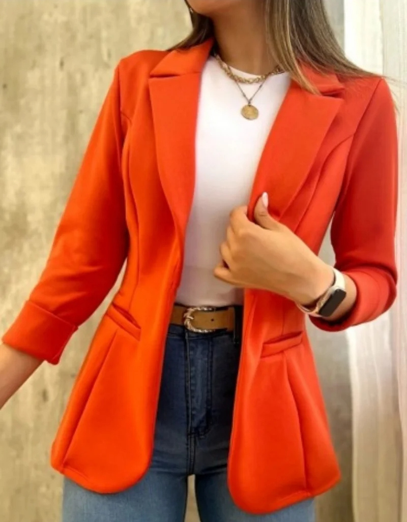 Refinea - Casual Dames Blazer Met Lange Mouwen - Perfect Voor Dagelijks Gebruik