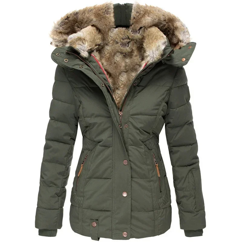 MonAmi zwarte rits fleece lange winterjas dames