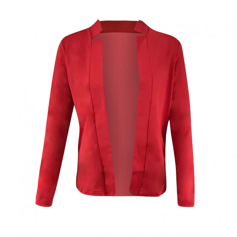 Junella - Dames Open-Front Blazer, Slim Fit, Lange Mouw, Kantoor Kleding