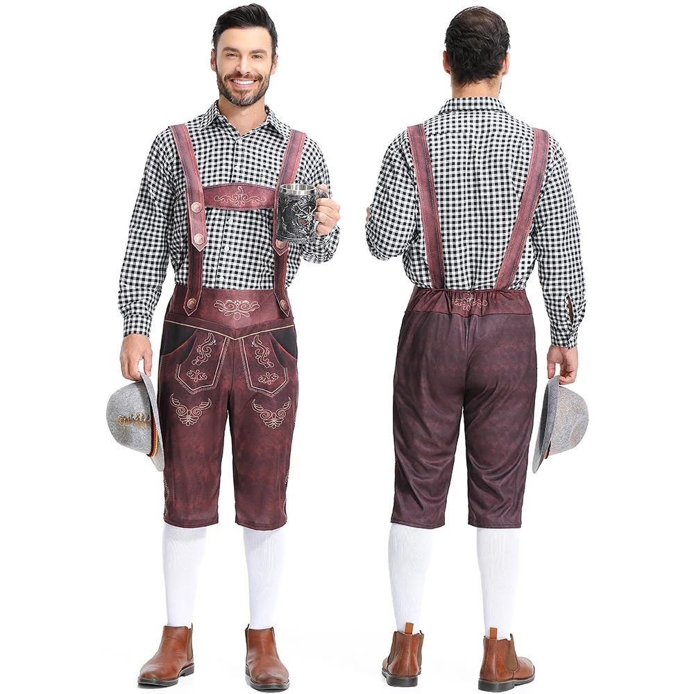 BosAlpe - Traditionele Heren Lederhosen Set met Shirt - Oktoberfest Outfit