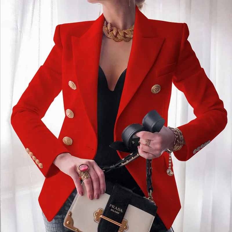 Chiched - Luxe Dames Blazer Met Gouden Knopen - Chic en Elegant