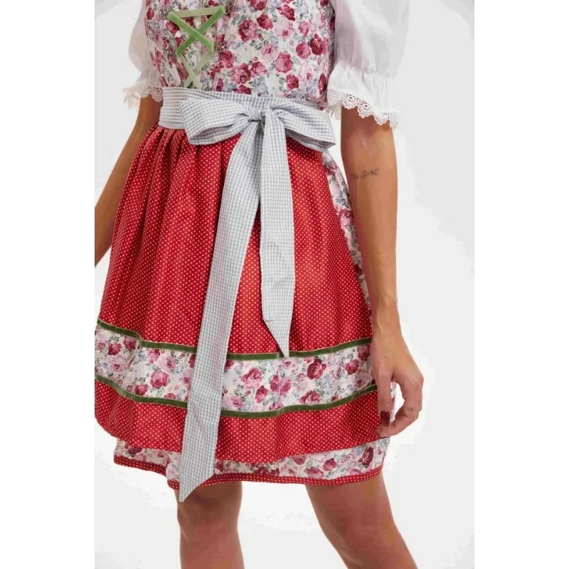 Dirlina - Dirndl Dames Jurk voor Oktoberfest met Korte Mouwen en Schort