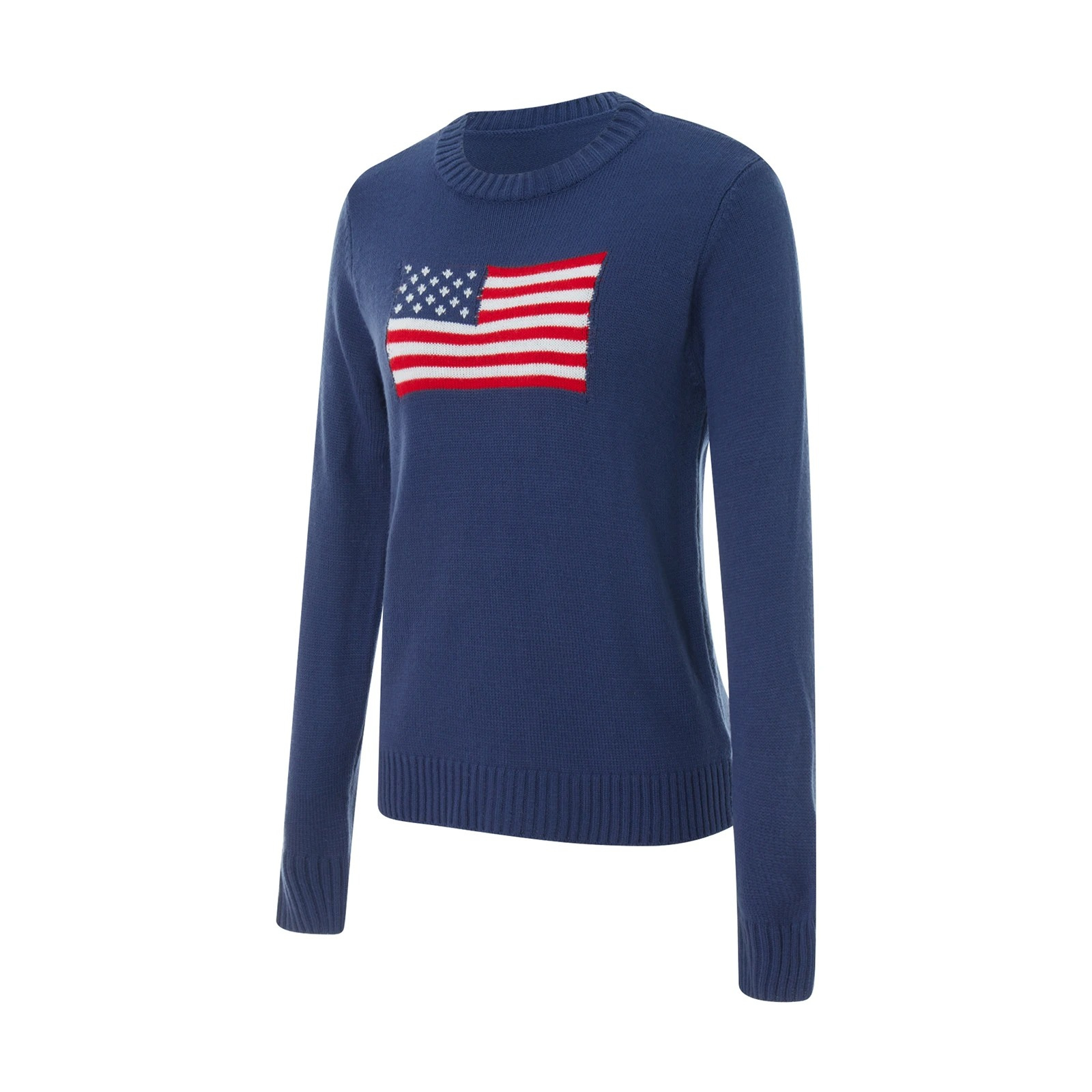 Smakely - Gebreide Pullover Met Amerikaanse Vlagdetail – Dames Trui