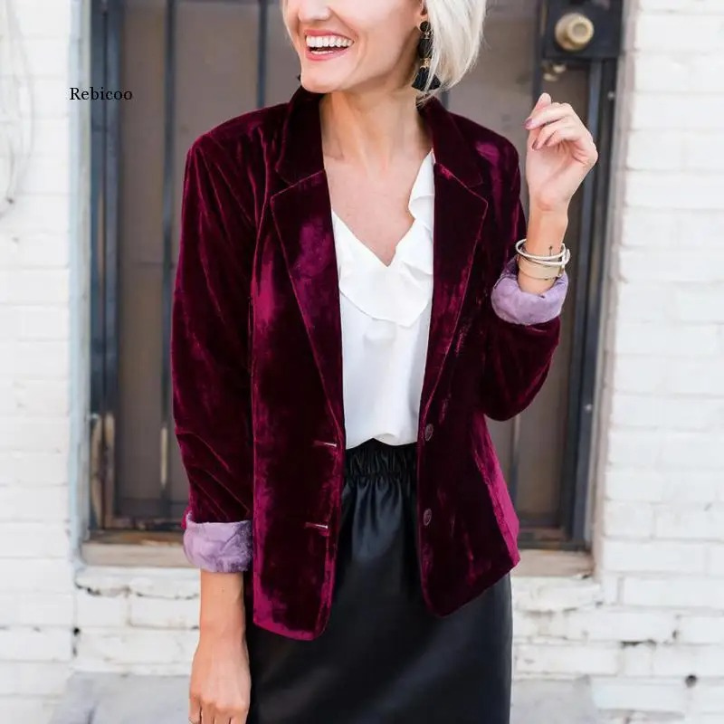 Modeuze - Velvet Dames Blazer Met Lange Mouwen - Luxe en Comfortabel