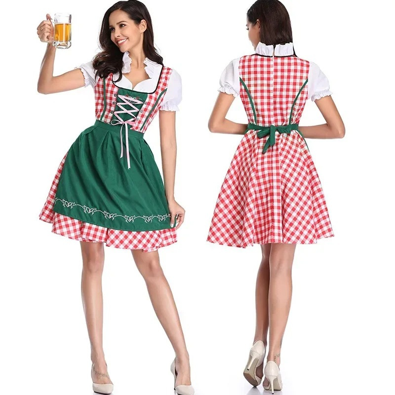 Ulindel - Dirndl Dames Jurk met Schort en Hartborduursels