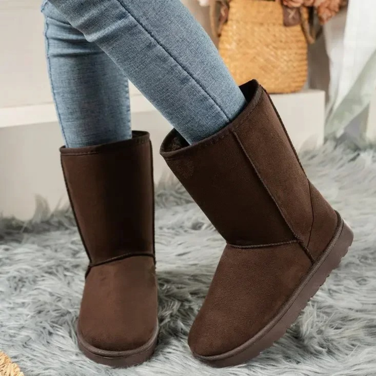 Modluxe - Dames Boots Met Warme Voering - Lange Winterlaarzen Antislip