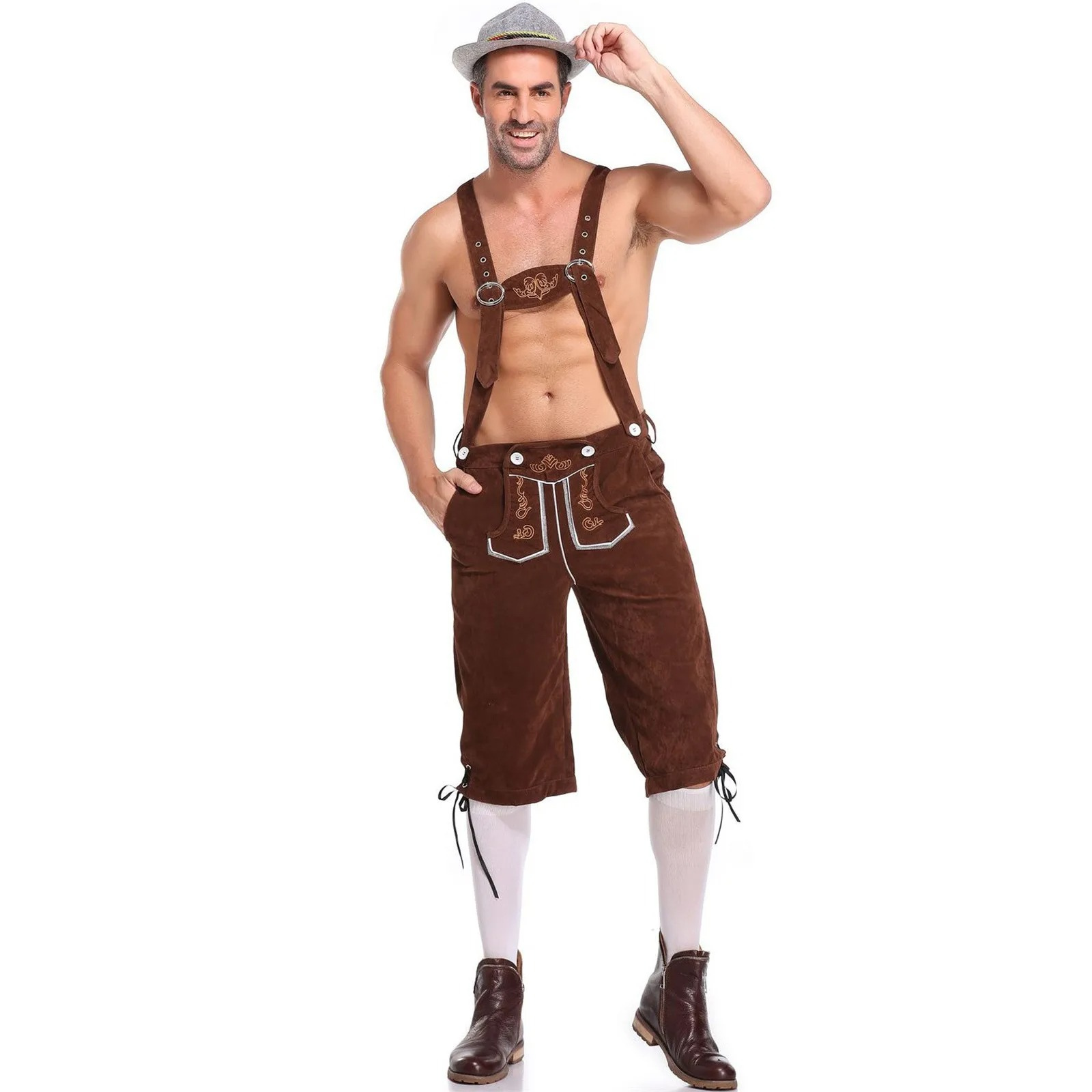 GerLedr - Traditionele Beierse Lederhosen met Borduursels voor Heren