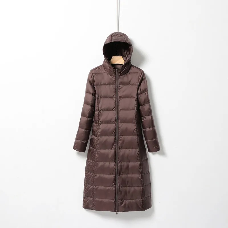 Velrina - Dames Donsjas Lang Met Capuchon, Puffer Stijl en Warm