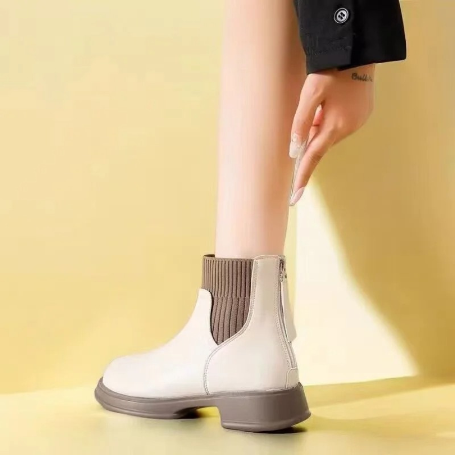 Florela - Dames Chelsea Boots van Leer met Rekbare Boord