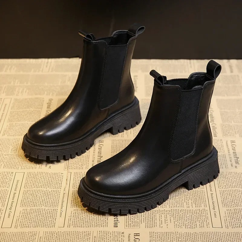 Sabelia -  Dames Chelsea Boots met Dubbele Treklussen en Gripzool