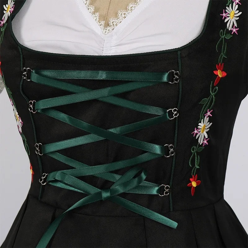 Dirlade - Dirndl Dames Jurk voor Feesten met Striksluiting en Schort