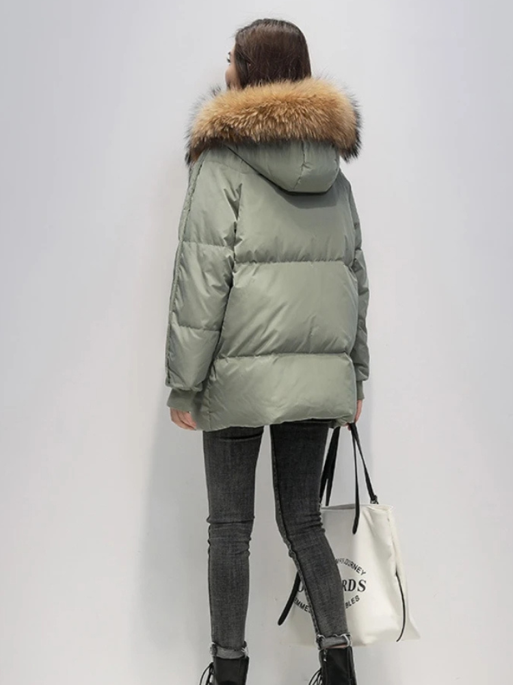 MonAmi bontkraag korte parka winterjas dames