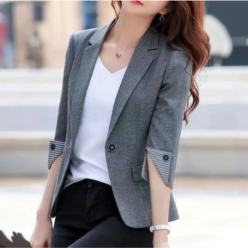 Klassed - Stijlvolle Dames Blazer Met 3/4 Mouwen - Perfect Voor Werk