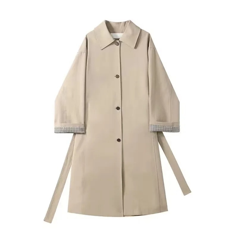 Lorenza - Losse Trenchcoat Dames, Lange Enkel Geknoopte, Casual Damesjas