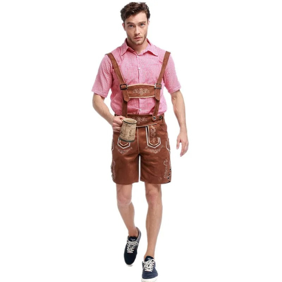 LederAl - Lederhosen Set voor Heren met Overhemd en Bretels - Oktoberfest