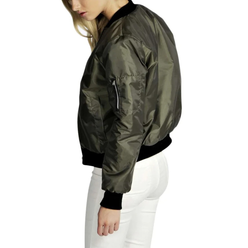 Glamori - Strakke Bomberjack dames, Casual Bomber Stijl met Geribde Manchetten