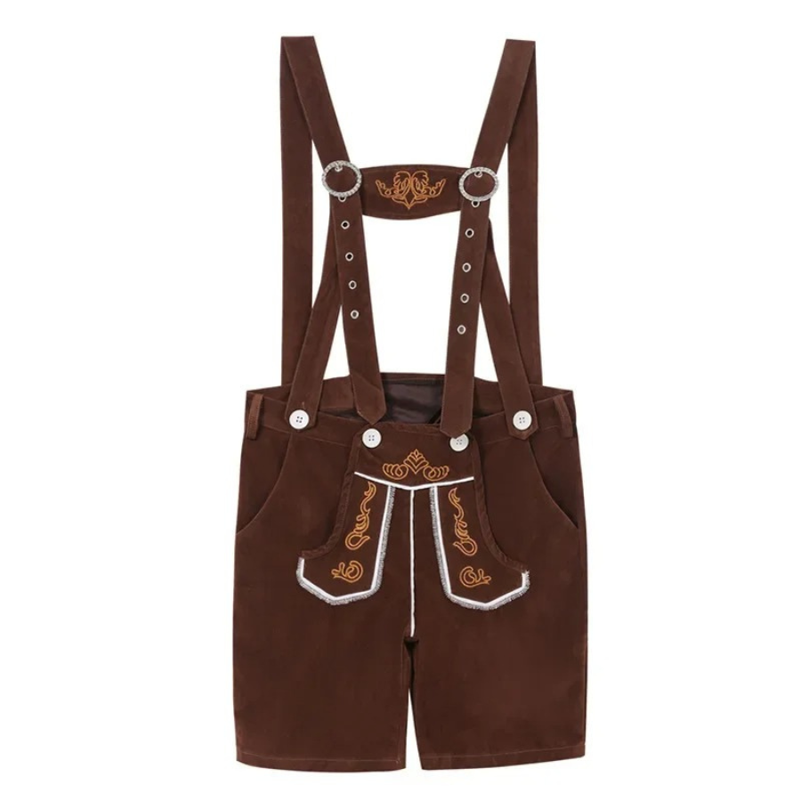 LederGe - Traditionele Dames Lederhosen Set met Shirt en Bretels - Feestkleding