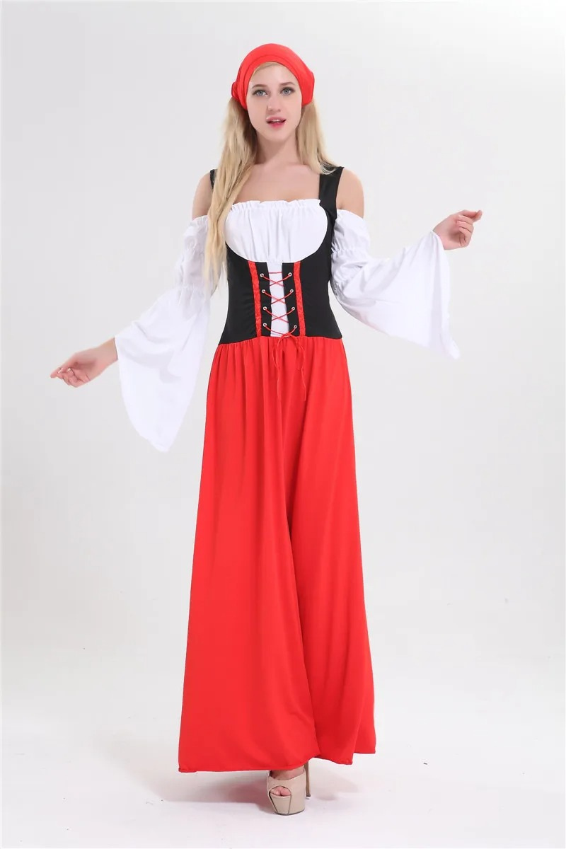 Sirdrel - Dirndl Dames Jurk voor Feesten met Boho Stijl en Strikdetail